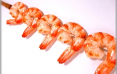 Kebab replica with shrimps