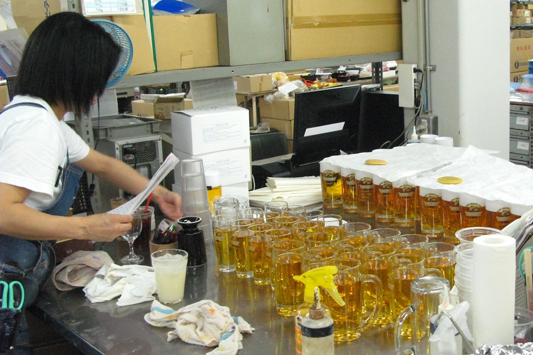 Japanese artisan creating realistic drink replicas by hand for restaurant displays and showcases