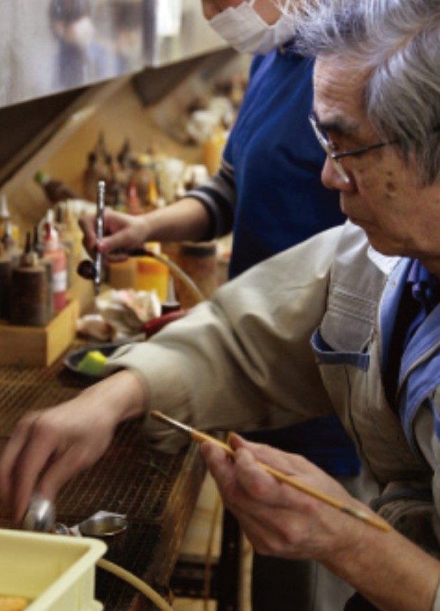 Japanese artisans hand-paint every part of a food replica using silicone-based paints to achieve realistic colors and textures