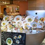 Restaurant decoration inspiration using food replicas displayed on a high-quality designer stand