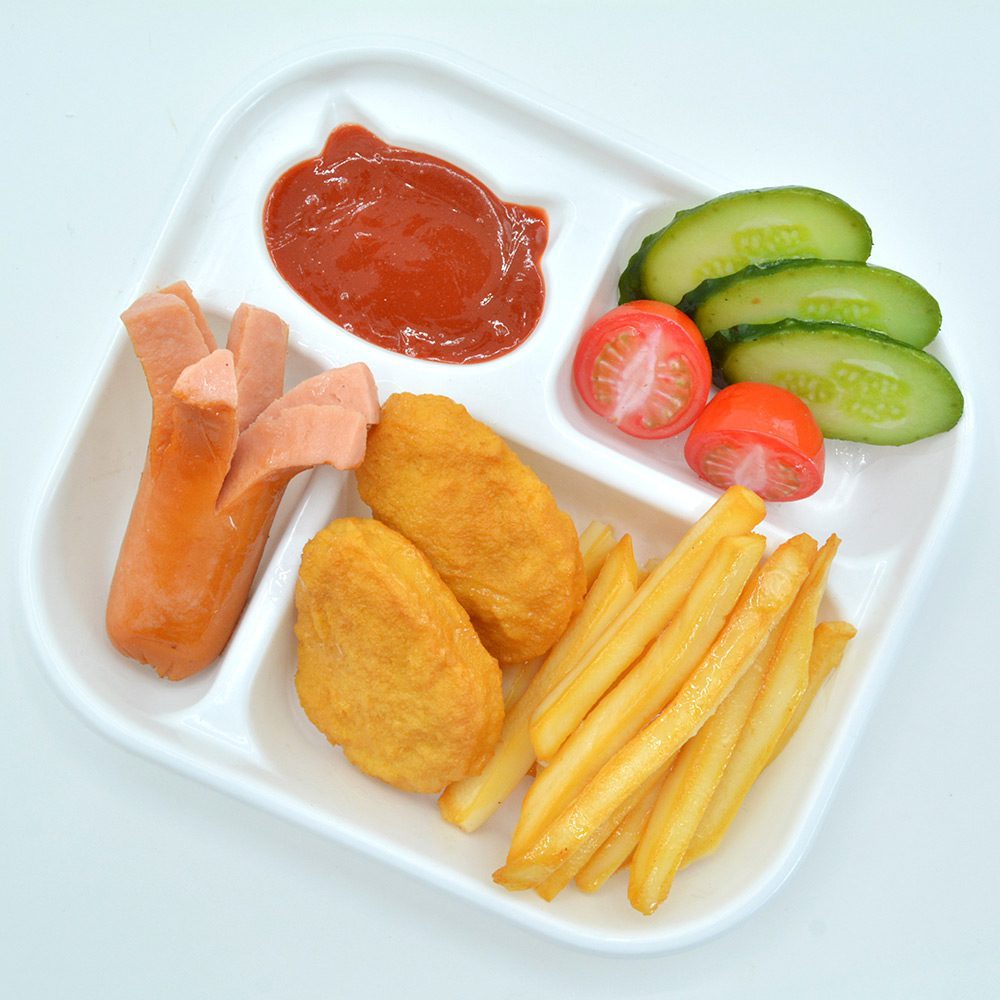 Kids set with french fries food replica for Bento Maru window display by Nippon Dom