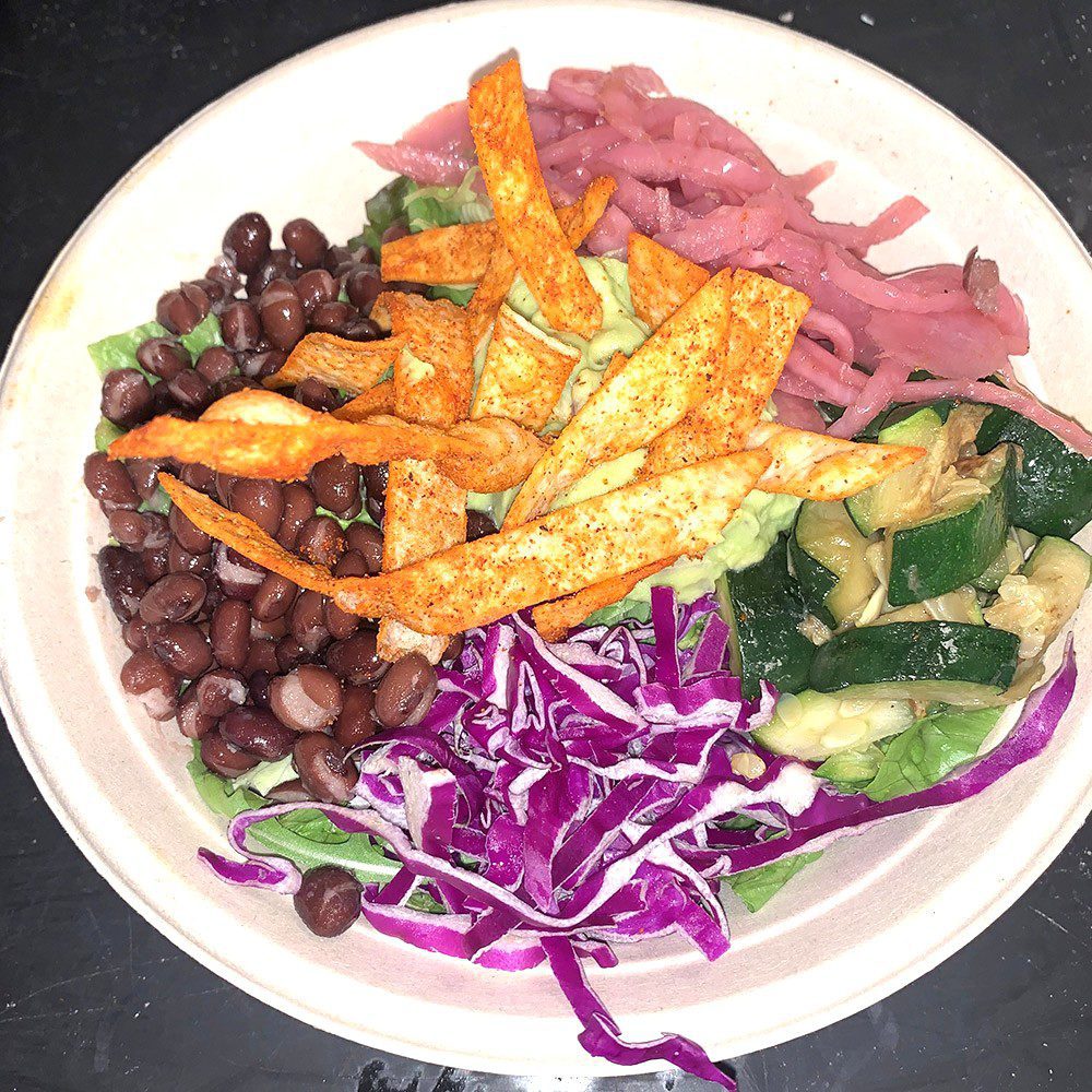 Original Guac and Greens Salad served at Paradies Lagardère SFO