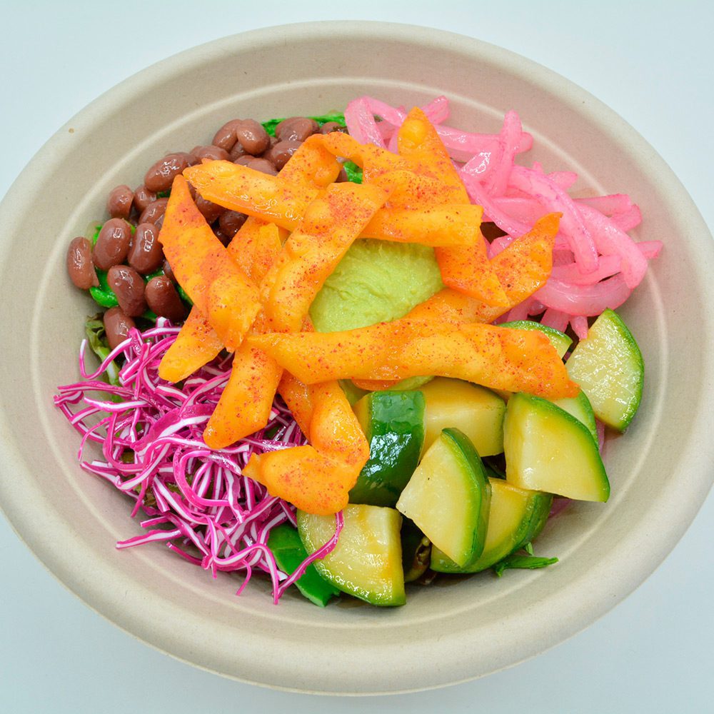 Silicone food replica of Guac and Greens Salad by Nippon Dom